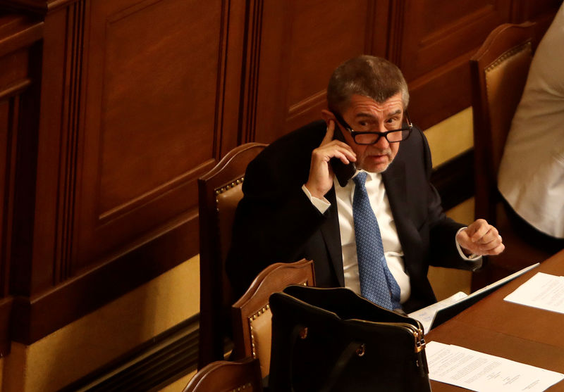 © Reuters. Czech Prime Minister Andrej Babis attends a parliamentary session during a confidence vote in Prague