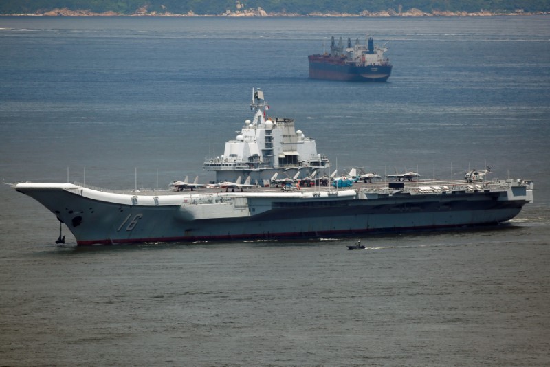 © Reuters. FILE PHOTO: China's aircraft carrier Liaoning departs Hong Kong, China