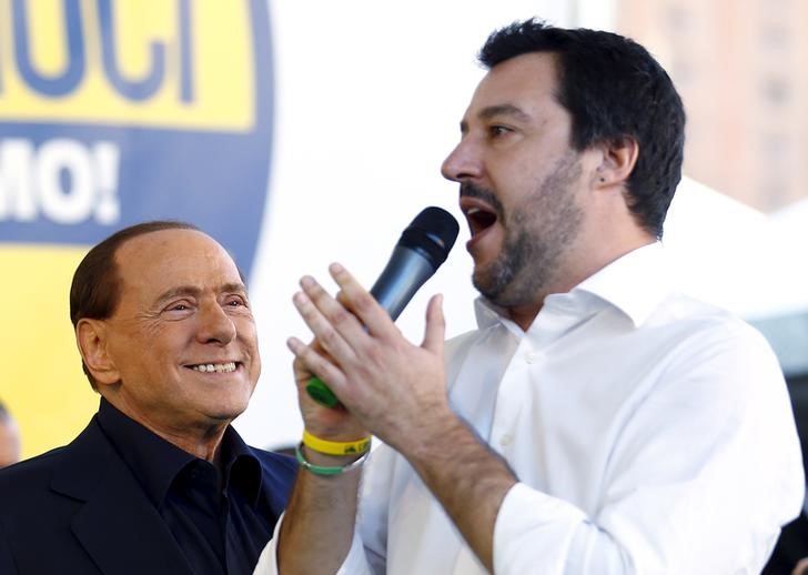 © Reuters. Elezioni, Berlusconi vedrebbe bene Salvini a ministro Interno