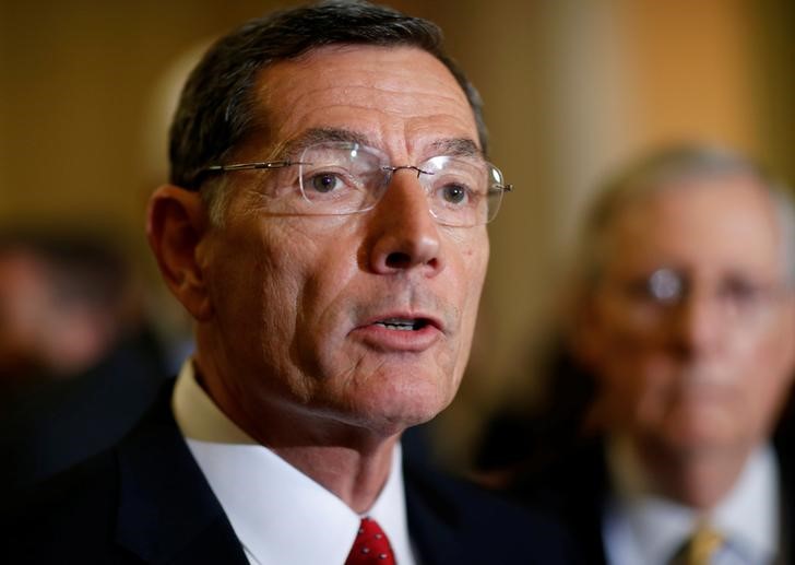 © Reuters. Senator John Barrasso (R-WY) speaks during a press conference on Capitol Hill in Washington