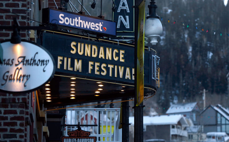 © Reuters. FILE PHOTO: The marque on the Egyptian Theatre is pictured before the opening day of the Sundance Film Festival in Park City