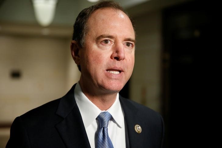 © Reuters. Rep. Adam Schiff (D-CA) speaks after U.S. Attorney General Jeff Sessions attended a closed door interview with the House Intelligence Committee on Capitol in Washington