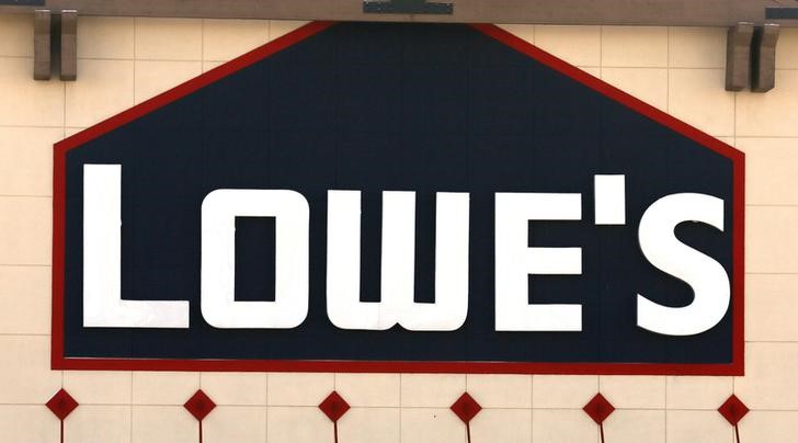 © Reuters. FILE PHOTO: A view of the sign outside the Lowes store in Westminster