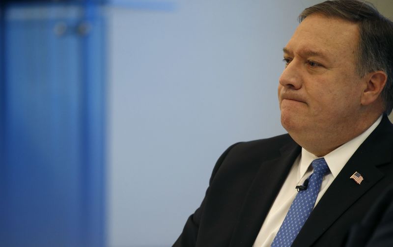 © Reuters. CIA Director Pompeo speaks at the American Enterprise Institute in Washington