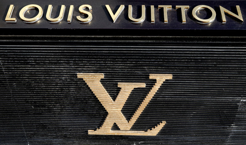 © Reuters. FILE PHOTO:  The logo of French luxury group Louis Vuitton is seen at a store in Paris