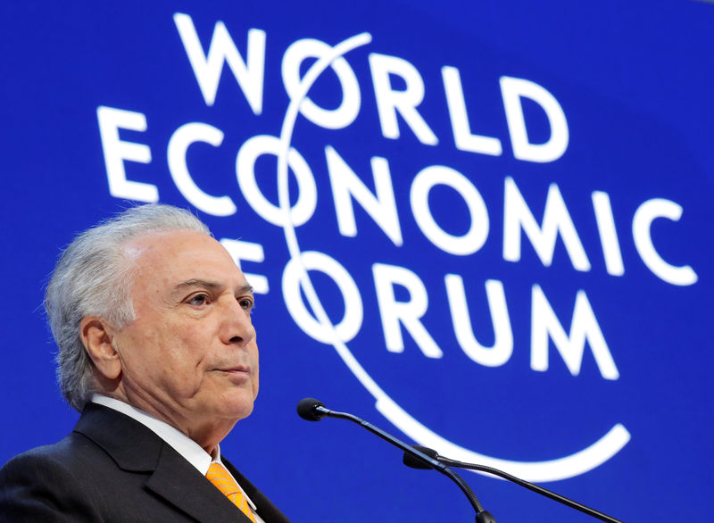 © Reuters. Presidente Michel Temer no Fórum Econômico Mundial, em Davos