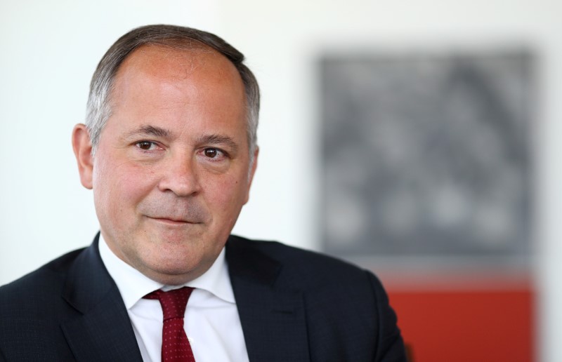 © Reuters. FILE PHOTO: Benoit Coeure, board member of the European Central Bank (ECB), is photographed during an interview with Reuters journalists at the ECB headquarters in Frankfurt