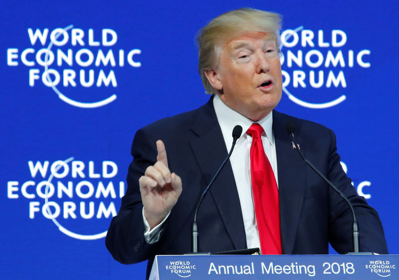 © Reuters. U.S. President Donald Trump attends the World Economic Forum (WEF) annual meeting in Davos