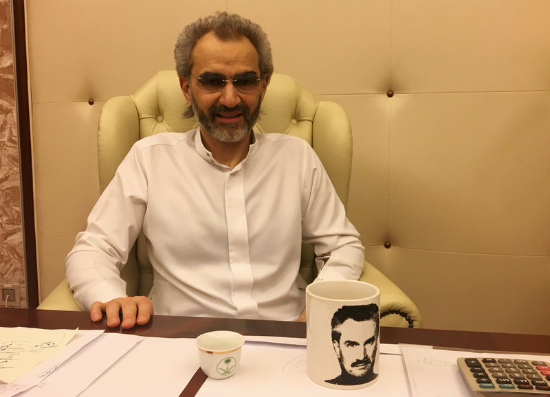 © Reuters. Saudi Arabian billionaire Prince Alwaleed bin Talal sits for an interview with Reuters in the office of the suite where he has been detained at the Ritz-Carlton in Riyadh, Saudi Arabia