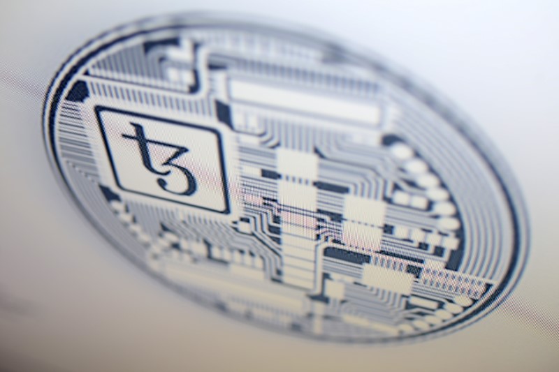 © Reuters. Photo illustration shows detail of Tezos website