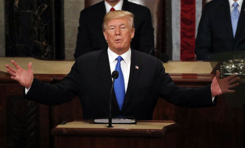 © Reuters. Presidente dos Estados Unidos, Donald Trump, durante discurso do Estado da União em Washington