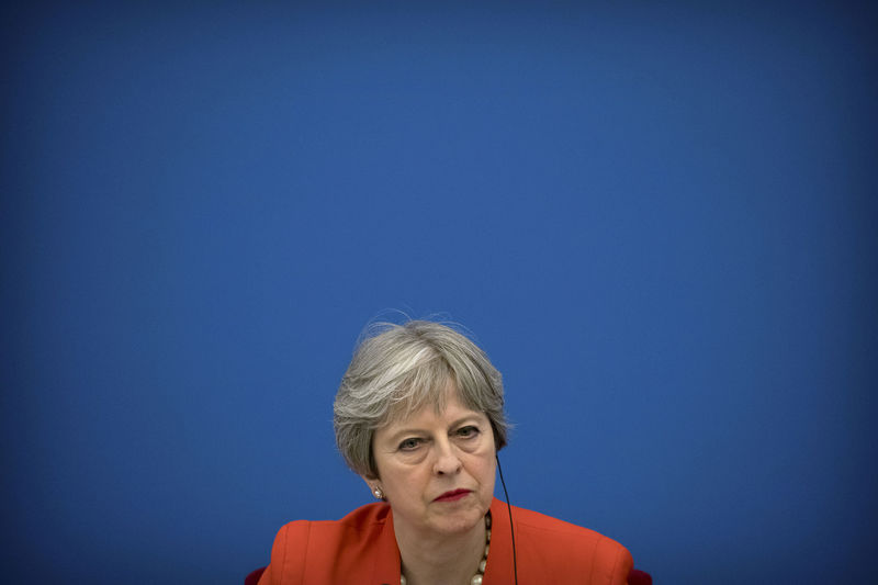 © Reuters. Primeira-ministra britânica, Theresa May, durante evento em Pequim, na China