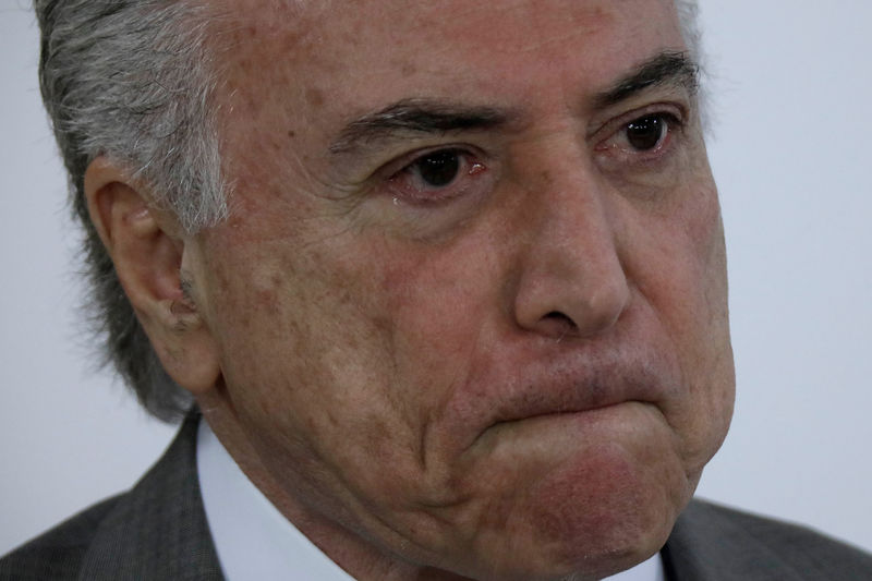 © Reuters. Temer durante reunião em Brasília