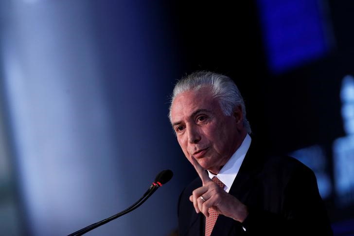 © Reuters. Presidente Michel Temer durante cerimônia em Brasília