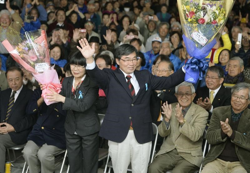 © Reuters. رئيس بلدية ياباني معارض لوجود قاعدة أمريكية يسعى لإعادة انتخابه في مدينة ناجو
