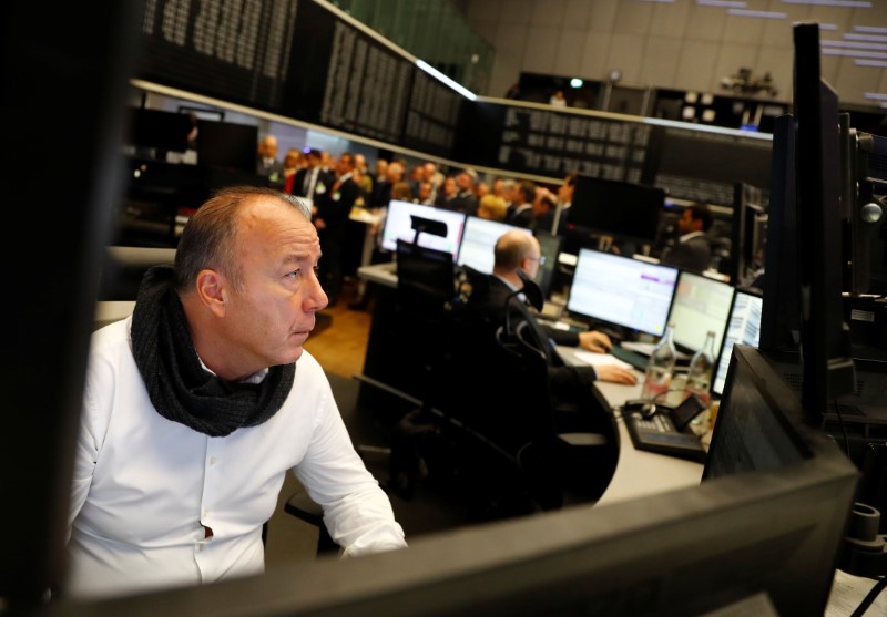 © Reuters. The German share price index, DAX board, is seen at the stock exchange in Frankfurt