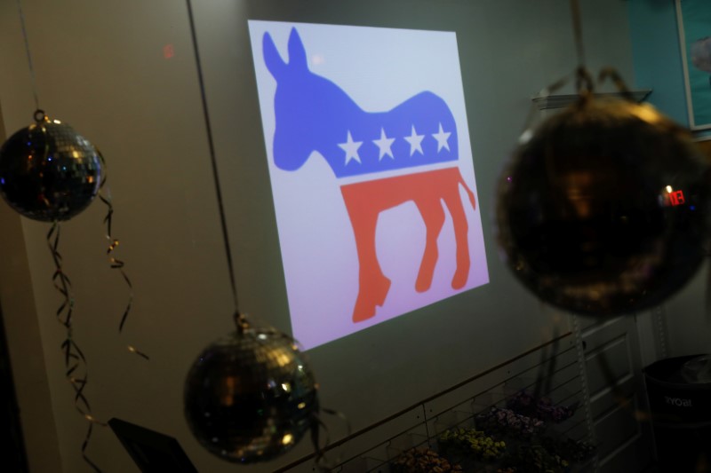 © Reuters. A Democratic Party donkey icon is seen in a candy shop near the watch party for New Jersey gubernatorial candidate Phil Murphy in Asbury Park, New Jersey