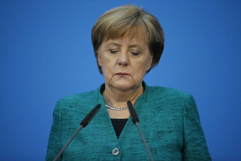 © Reuters. Chanceler alemã, Angela Merkel, durante pronunciamento em Berlim