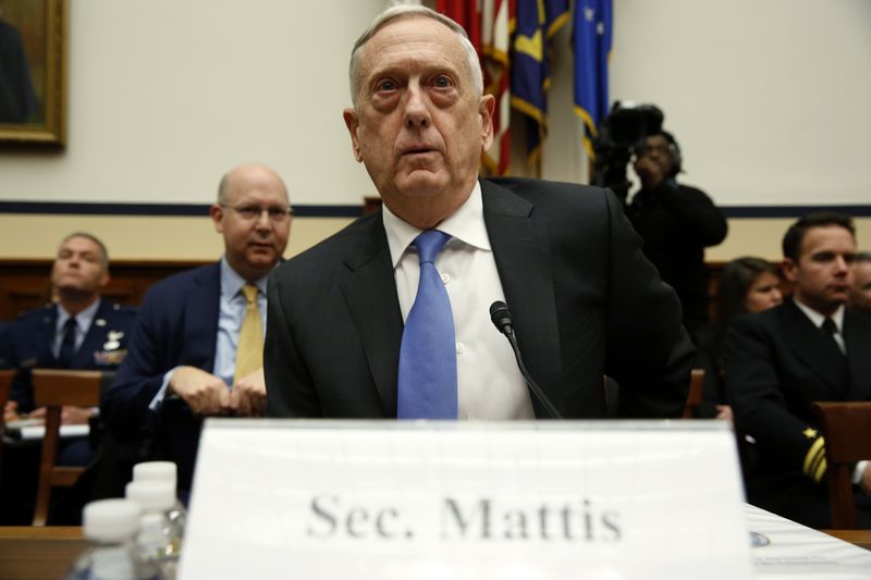 © Reuters. U.S. Defense Secretary Mattis testifies before House Armed Services Committee hearing on Capitol Hill in Washington