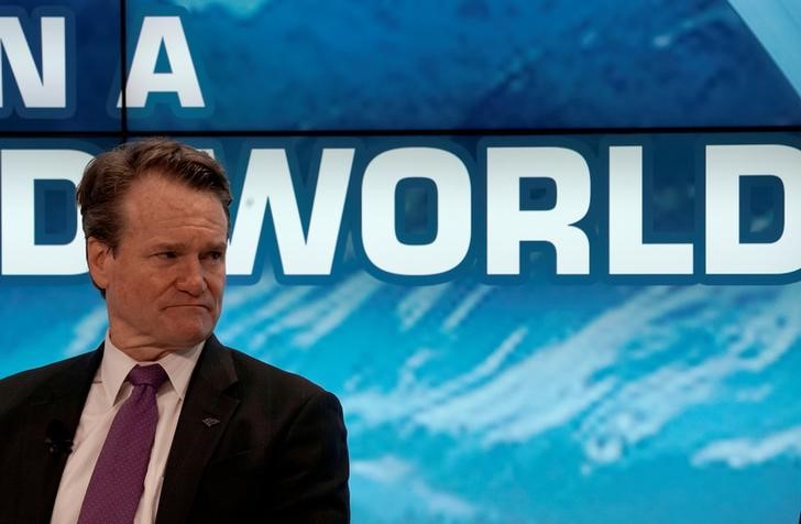 © Reuters. FILE PHOTO - Brian T. Moynihan, Chairman and Chief Executive Officer of the Bank of America Corporation, attends the World Economic Forum (WEF) annual meeting in Davos