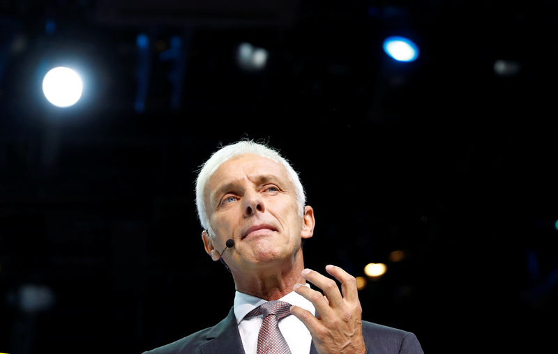 © Reuters. FILE PHOTO: Volkswagen CEO  Mueller attends the opening of the Frankfurt Motor Show