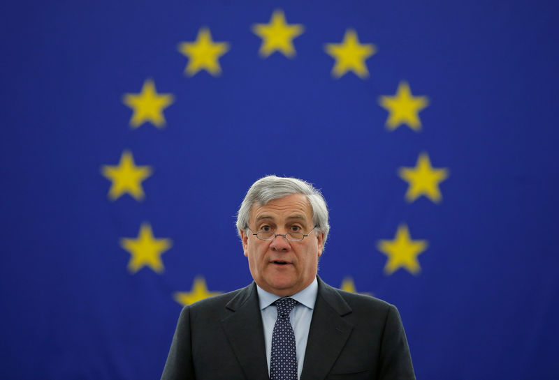 © Reuters. Il presidente del Parlamento europeo Antonio Tajani