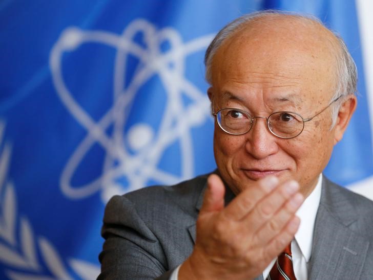 © Reuters. Secretário-geral da Agência Internacional de Energia Atômica (AIEA) , Yukiya Amano, durante entrevista com a Reuters em Viena, na Áustria