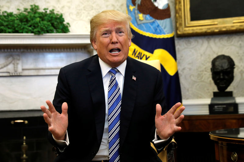 © Reuters. Donald Trump, presidente dos EUA, em reunião na Casa Branca, em Washignton, EUA