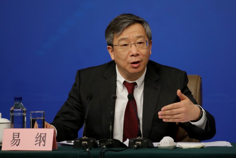 © Reuters. Yi Gang, deputy central bank governor of the People's Bank of China, attends a news conference in Beijing