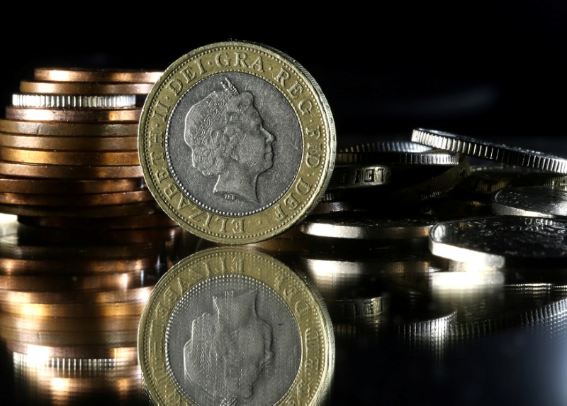 © Reuters. FILE PHOTO:  British Pound coins are seen in this picture illustration
