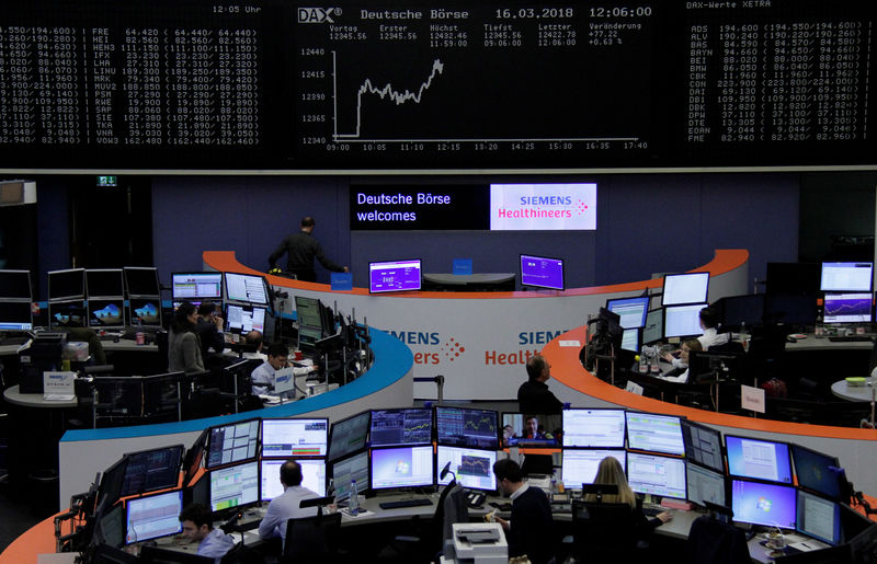 © Reuters. График индекса DAX на фондовой бирже Франкфурта-на-Майне