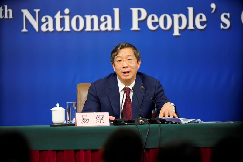 © Reuters. Yi Gang, deputy governor of the People's Bank of China (PBOC), attends a news conference on the sidelines of China's National People's Congress (NPC) in Beijing
