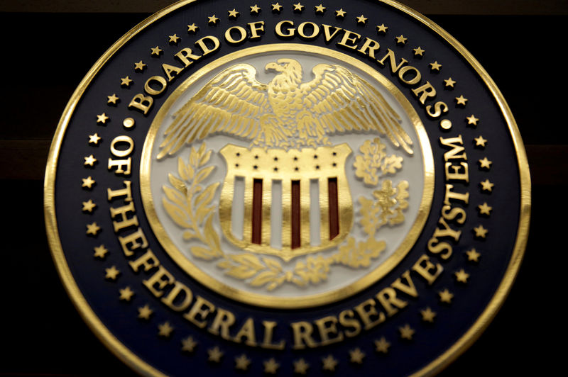 © Reuters. FILE PHOTO: The seal for the Board of Governors of the Federal Reserve System in Washington