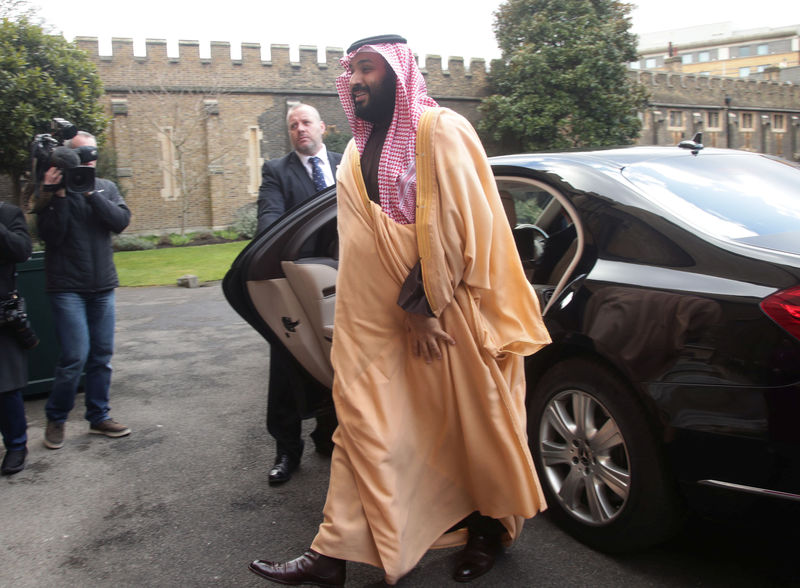 © Reuters. The Crown Prince of Saudi Arabia Mohammed bin Salman arrives at Lambeth Palace, London