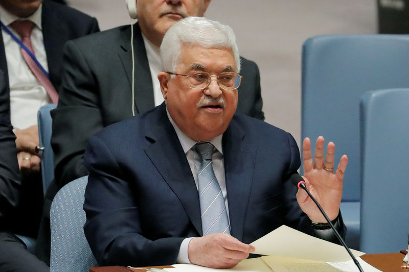 © Reuters. Abbas fala durante reunião no Conselho de Segurança da ONU