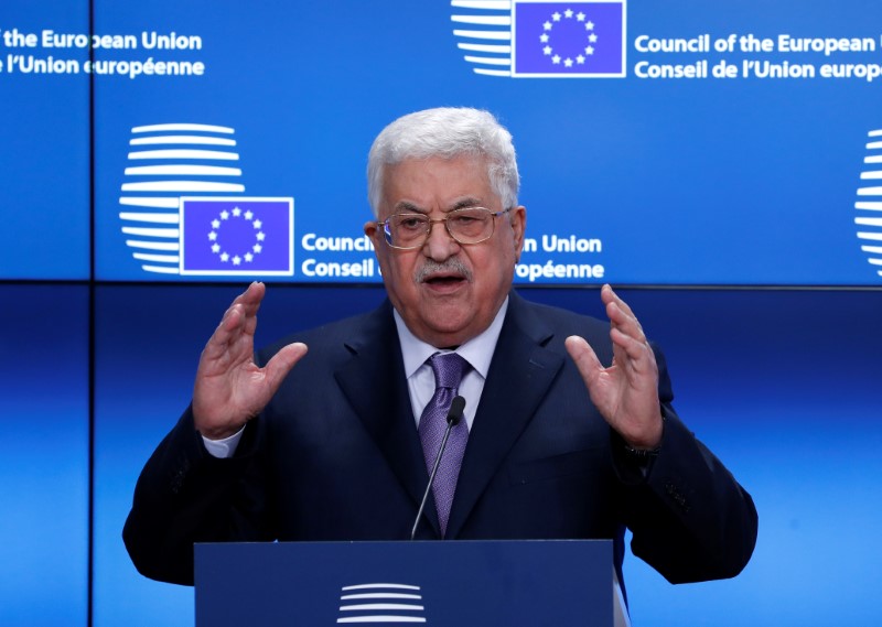 © Reuters. Abbas faz discurso em Bruxelas