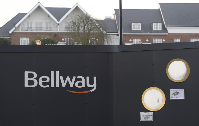 © Reuters. A Bellway sign is seen at a housing construction site in London