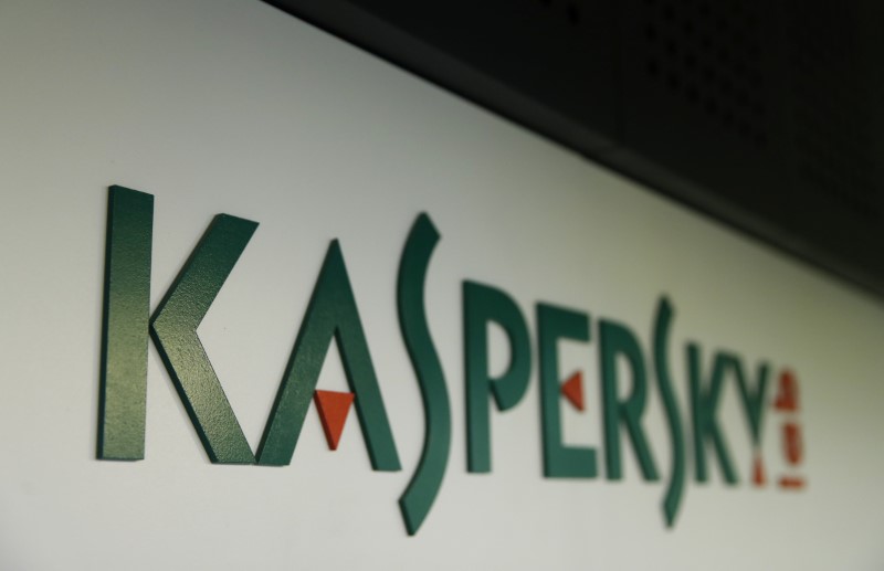 © Reuters. FILE PHOTO - The logo of Russia's Kaspersky Lab is displayed at the company's office in Moscow, Russia