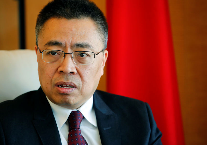 © Reuters. Zhang, Chinese Ambassador to the WTO attends an interview with Reuters in Geneva