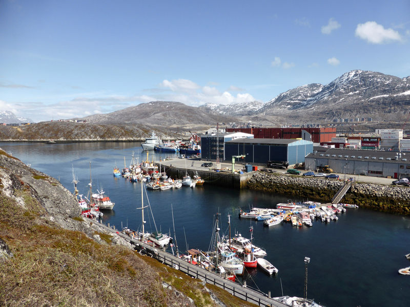 © Reuters. FILE PHOTO: A general view of the port of Nuuk