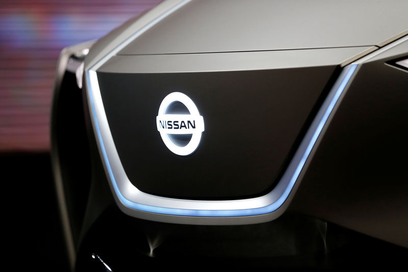 © Reuters. The logo of Nissan is seen during the 88th International Motor Show at Palexpo in Geneva