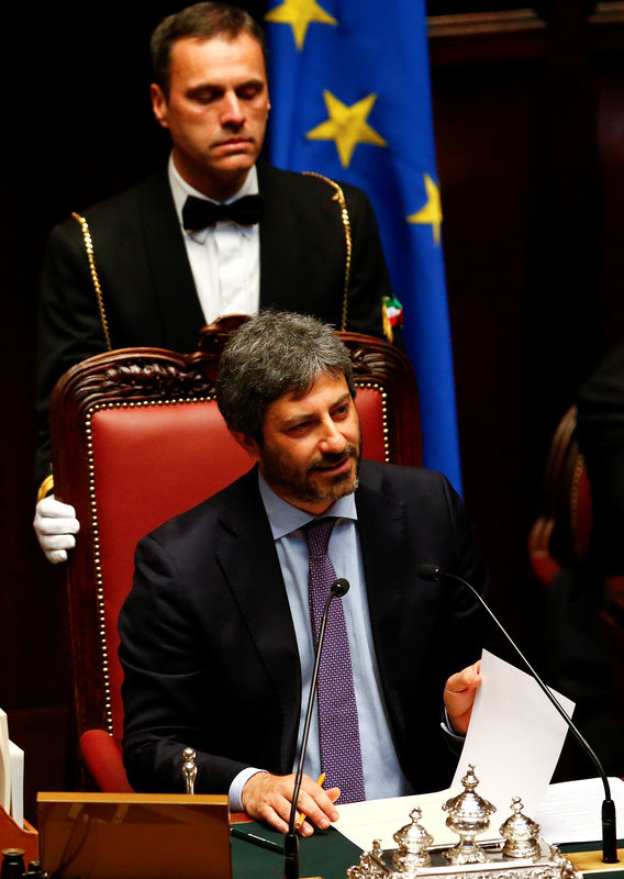 © Reuters. الفائزون في الانتخابات الإيطالية يتوصلون لاتفاق بشأن رئيسي البرلمان