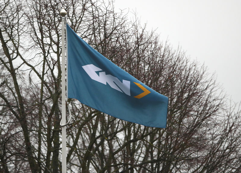 © Reuters. FILE PHOTO: Branding is seen outside the headquarters of GKN in Redditch