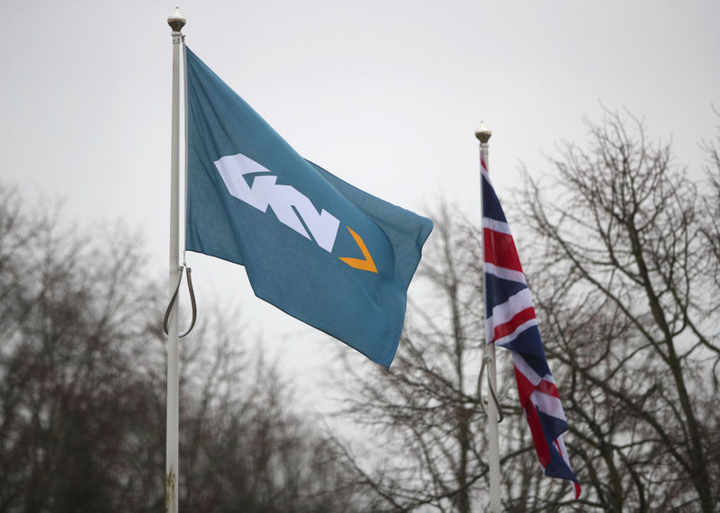 © Reuters. FILE PHOTO: Branding is seen outside the headquarters of GKN in Redditch