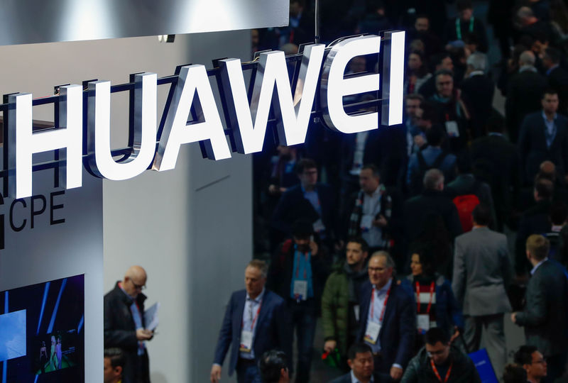 © Reuters. A logo of Huawei is seen during the Mobile World Congress in Barcelona