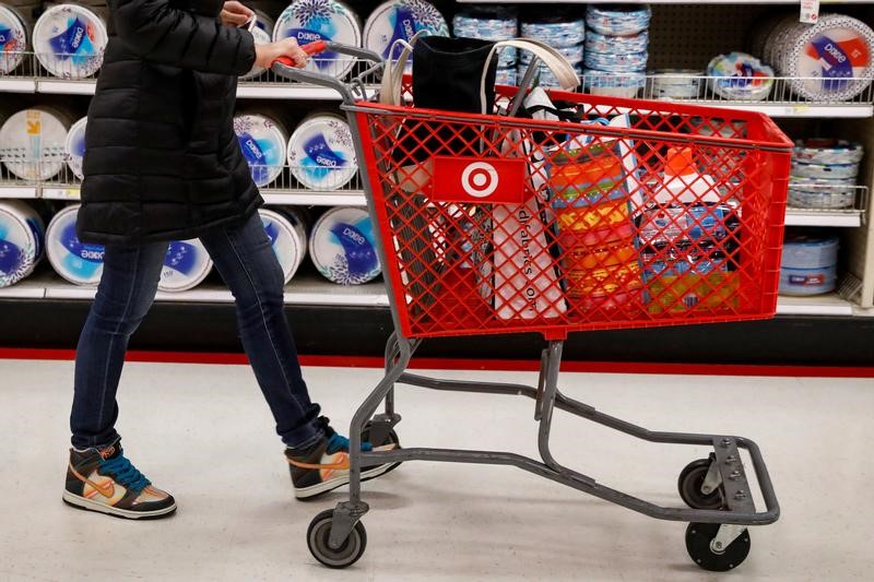 © Reuters. A shopper is seen in a Target store in the Brooklyn borough of New York
