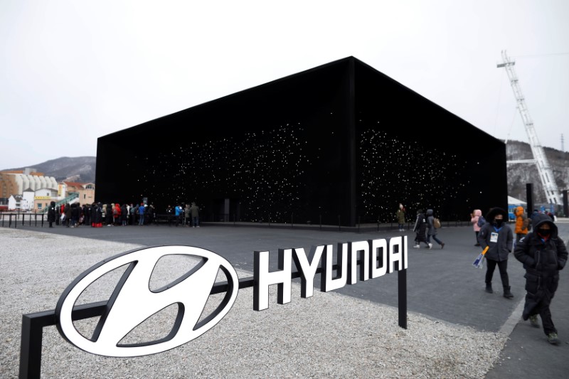 © Reuters. A Hyundai Motor's booth is seen near the Pyeongchang Olympic Plaza in Pyeongchang