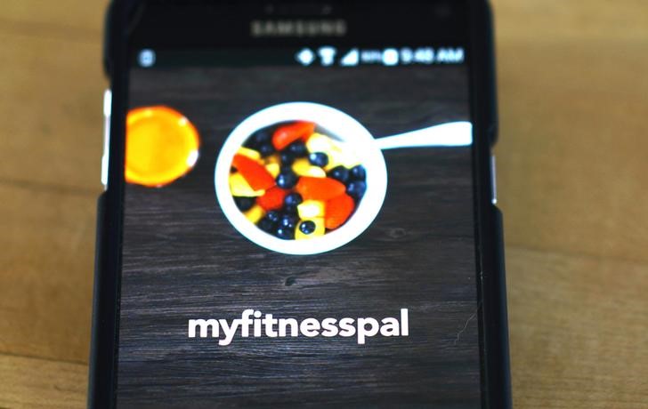© Reuters. This photo illustration shows the MyFitnessPal app is seen on a smartphone in Golden, Colorado