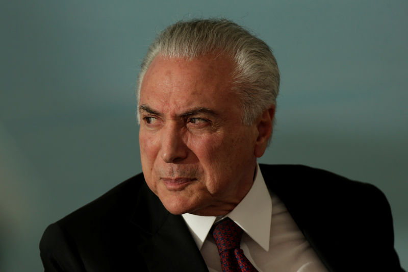 © Reuters. Presidente Michel Temer durante cerimônia em Brasília. 27/03/2018.  REUTERS/Ueslei Marcelino