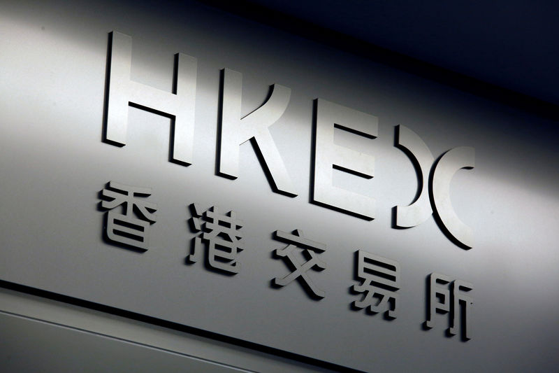 © Reuters. FILE PHOTO: The name of Hong Kong Exchanges and Clearing Limited is displayed at the entrance in Hong Kong